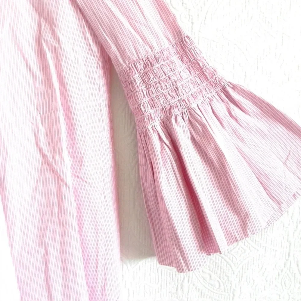 Zara Blogger Favorite Striped Skort Romper Mini Dress with Long Bell Sleeves - Picture 9 of 16